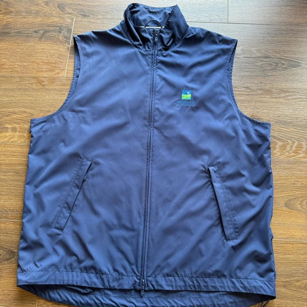 Men’s Polo Golf Ralph Lauren Navy Full‎ Zip Vest PGA Wachovia Championship Large